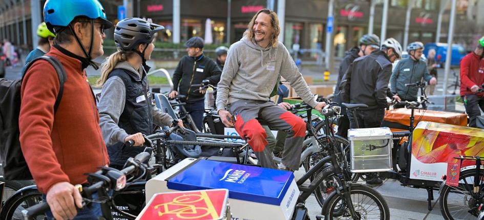 Businesses operating in several industries have been impressed by the electric cargo bikes. Image provided by Albert Koechlin Foundation