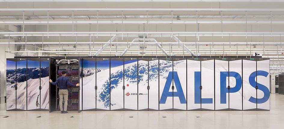 Der Supercomputer Alps in Lugano soll das Rückgrat für die Swiss AI-Initiative der beiden Eidgenössischen Technischen Hochschulen bieten. Bild: CSCS