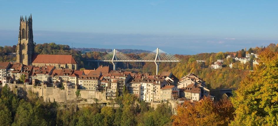 Le pont de la Poya à Fribourg