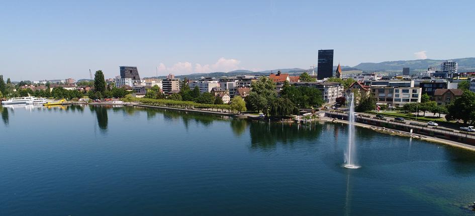 Crypto Valley around Zug (pictured) is listed as the world's best crypto hub by CoinDesk. 
