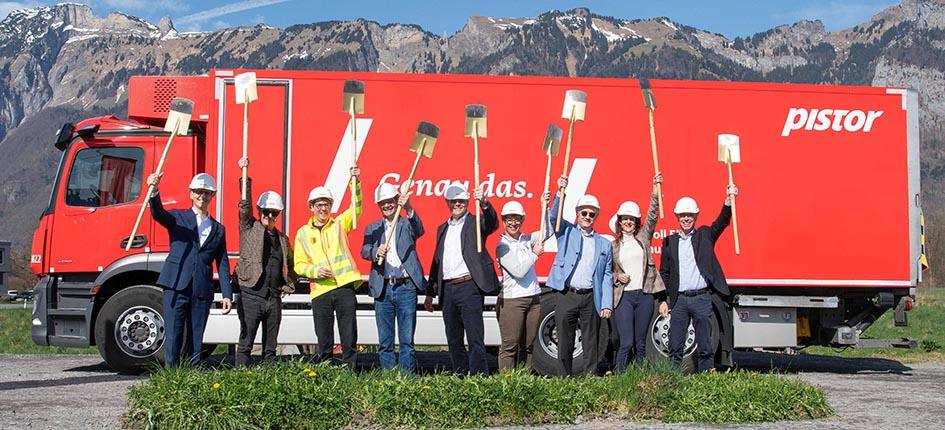 Die Pistor AG hat in Sennwald den Spatenstich für ihre neue Verteilzentrale in der Ostschweiz gesetzt. Bild: zVg/Pistor