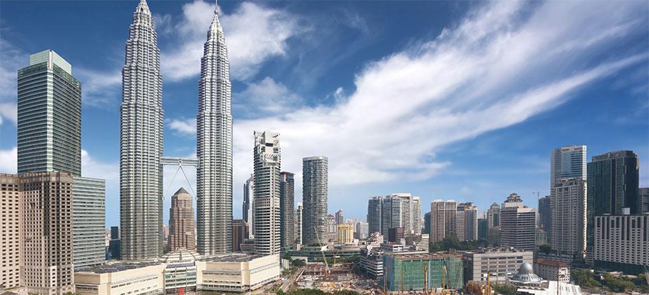 Veduta panoramica del centro finanziario della Malesia