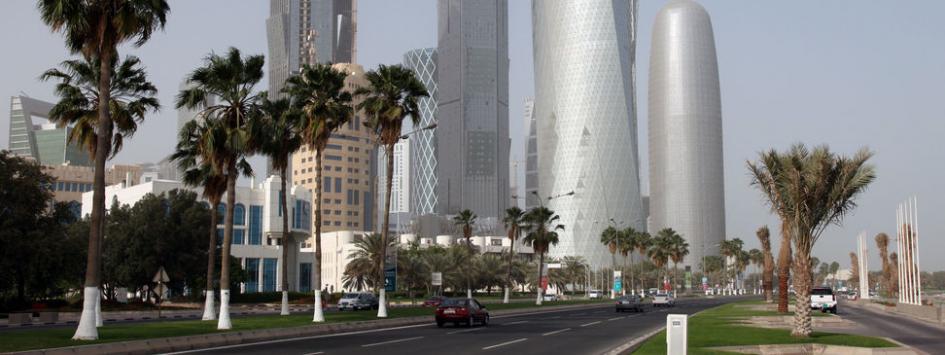 Skyline di Doha, capitale del Qatar.