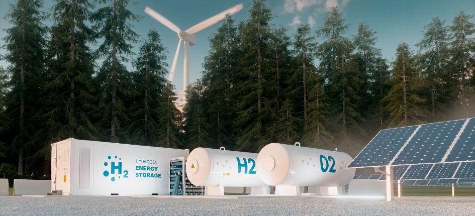stoccaggio dell'energia dell'idrogeno da fonti rinnovabili turbine eoliche e fotovoltaiche