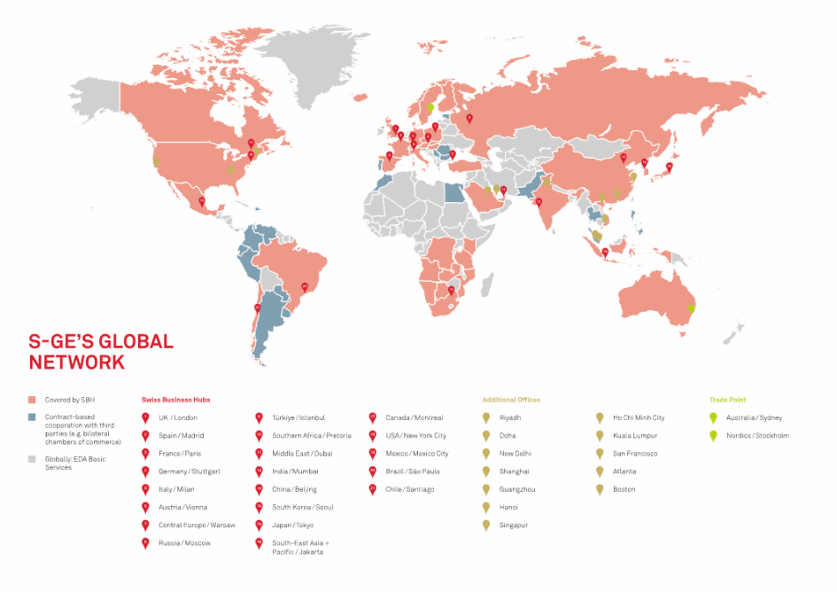 Red internacional de Switzerland Global Enterprise 