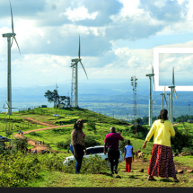 A Hill in Kenya with some wind turbines