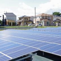 Japanese village with solar panels