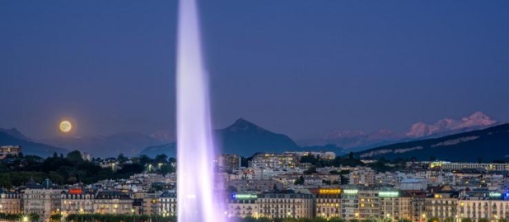 View of Geneva with Jet d'Eau