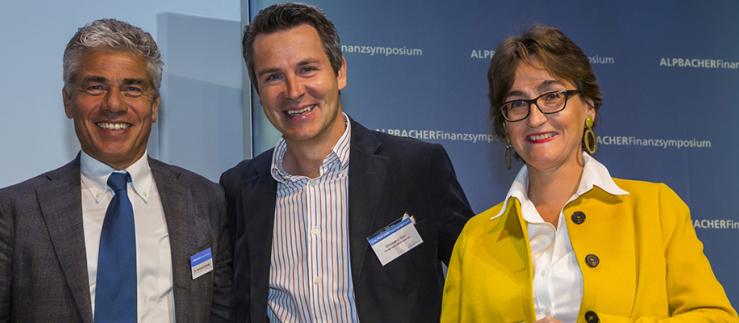 Christoph J. Gum, Co-Founder and CEO of Private Alpha (middle), won the Alpbach FinTech Award 2018 with his company.
