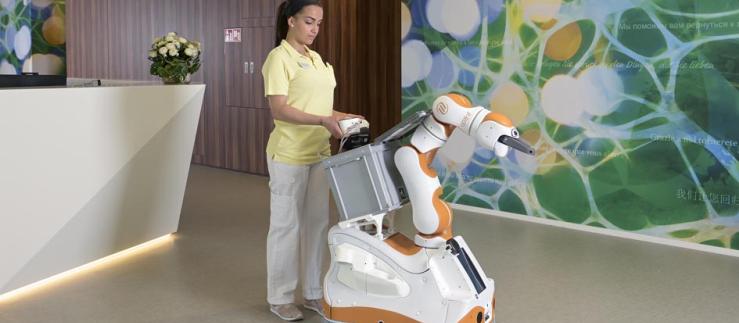 Lio the robot at work. Image credit: F&P Robotics