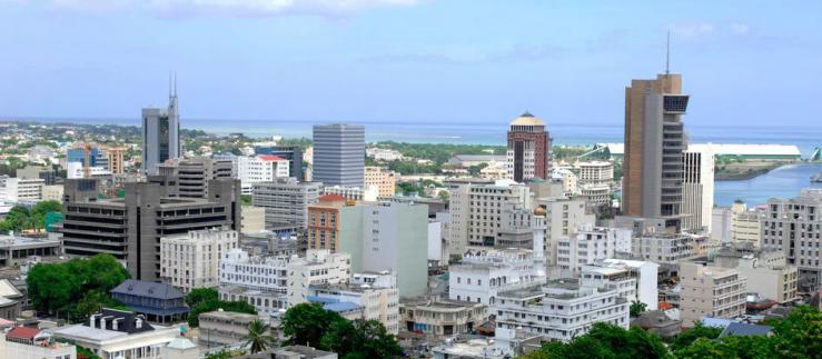 View over a city in Mauritius
