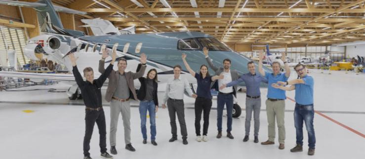The key people involved in the project pictured in front of the PC-24 MSN 501. Image credit: Pilatus Aircraft.
