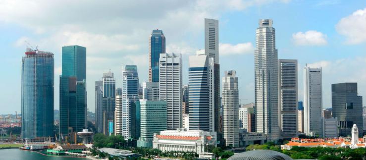 Le quartier des affaires à Singapour