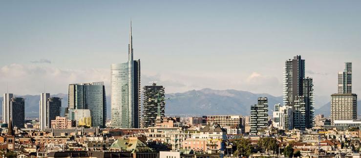Les gratte-ciels de Milan, Italie