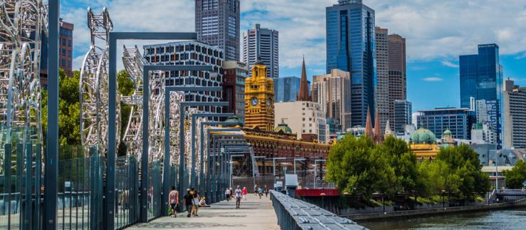 Eine Promenade in Melbourne.