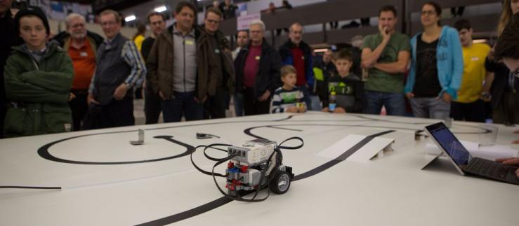 Robots participate in a competition in Rapperswil.