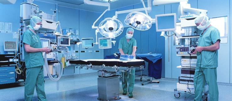 operating room with team of doctors