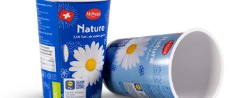 By switching to self-separating cups from Greiner Packaging, Molkerei Forster and Lidl Switzerland are emphasizing their focus on sustainability. Image credit: Greiner Packaging