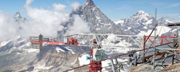 Ongoing construction works in the Swiss Alps