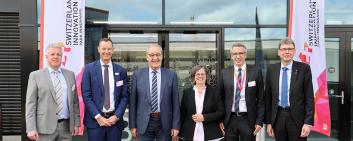 The Switzerland Innovation Park Innovaare was opened in the presence of Federal Councillor Guy Parmelin. Image credit: innovAARE AG