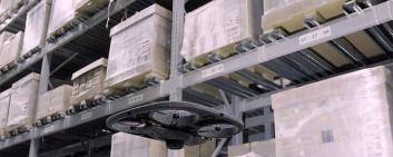 A Verity drone at work in the IKEA warehouse. 