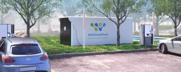 WattAnyWhere a mis au point une solution unique comprenant un générateur mobile qui utilise des piles à combustible à oxyde solide (SOFC) pour convertir de l'éthanol renouvelable pur en 300 kW d'électricité par une réaction chimique.