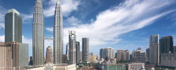 Panoramablick auf ein Finanzzentrum von Malaysia