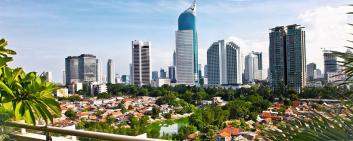 Blick auf das Finanzzentrum von Jakarta