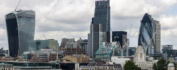 Vista panoramica del distretto finanziario di Londra