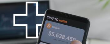 smart phone zeigt Crypto Währung
