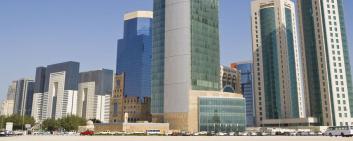 Skyline del distretto finanziario di Doha (Qatar).