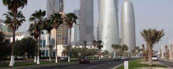 Skyline di Doha, capitale del Qatar.