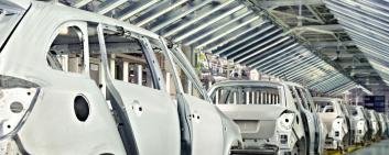 Assembly line production in the automotive industry