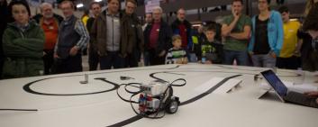 Robots participate in a competition in Rapperswil.